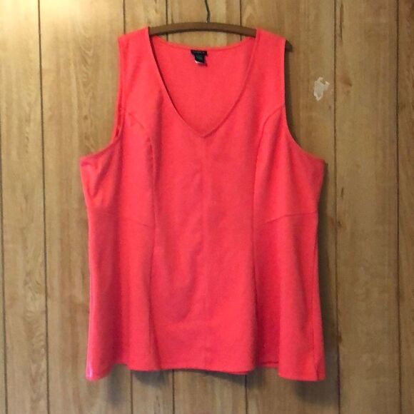 Torrid Coral Vneck Sleeveless Peplum Tank Top 4 4X - Picture 3 of 14